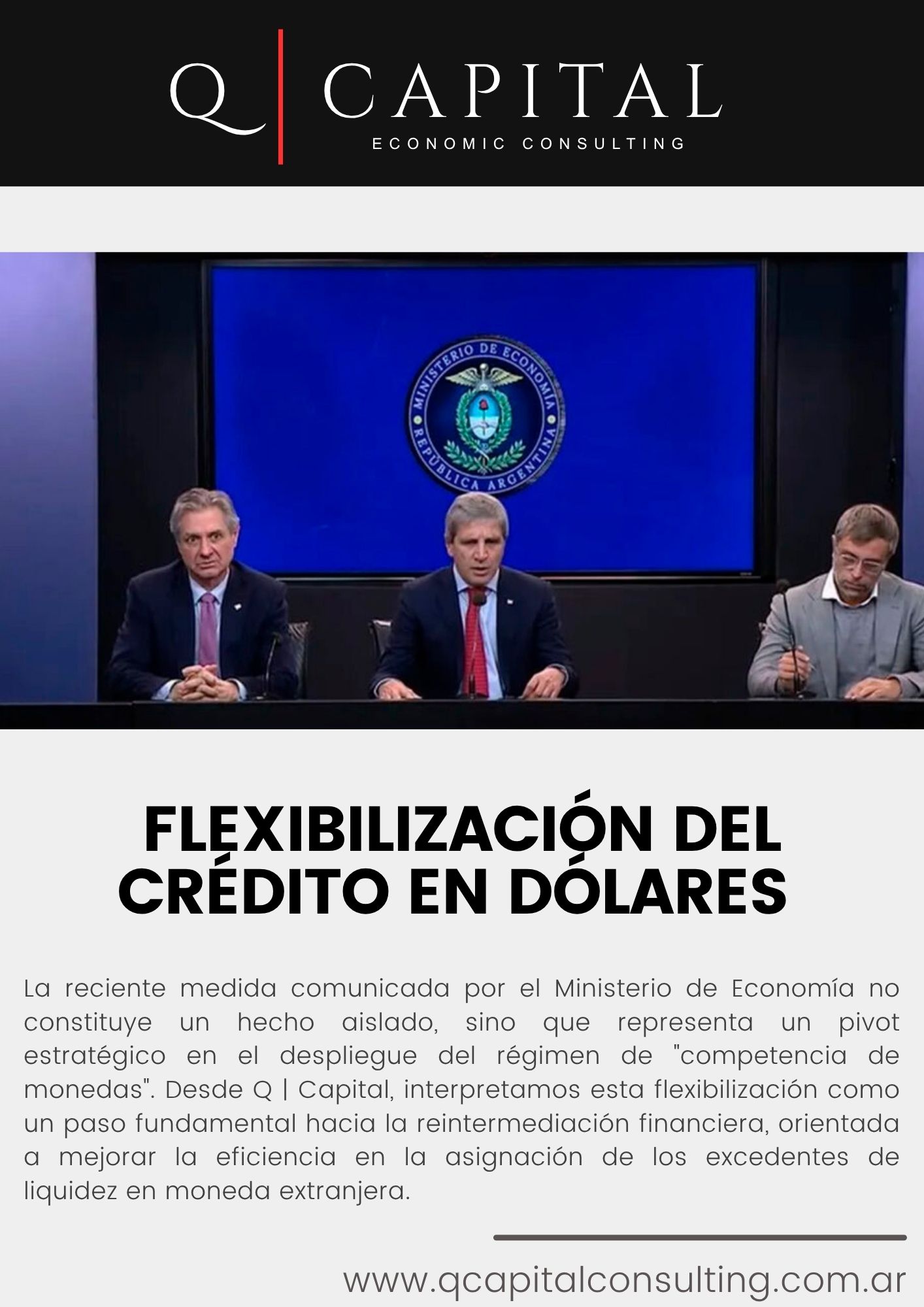 Flexibilización del Crédito en Dólares