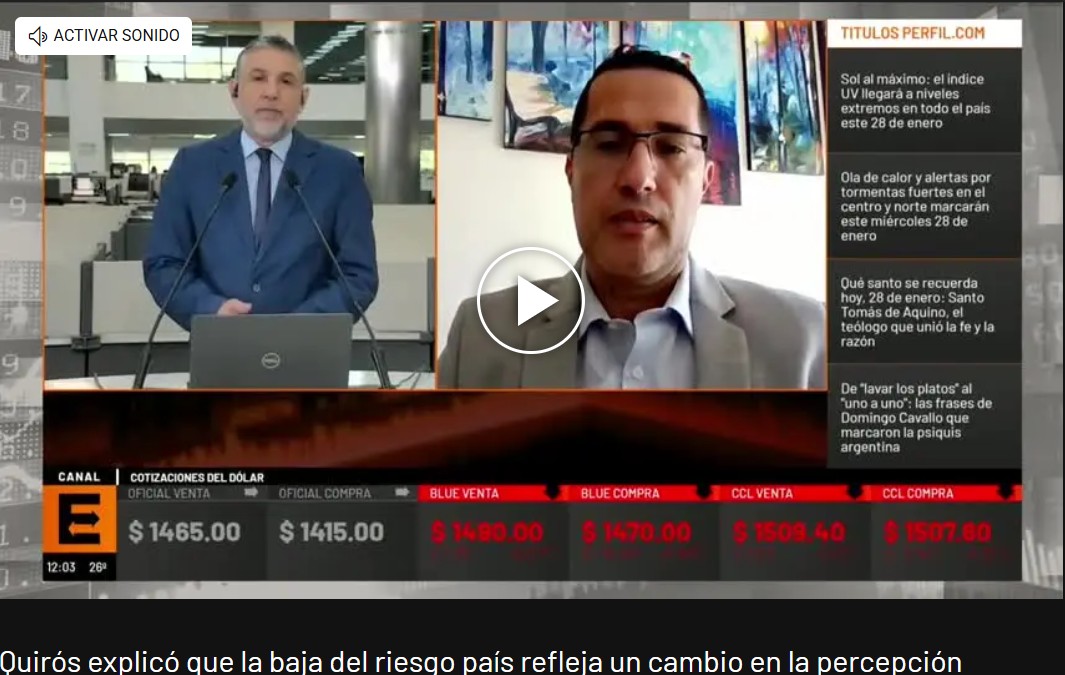 Nota Canal E - La baja en el riesgo país y su impacto en el financiamiento
