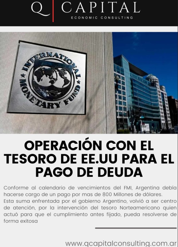 Operaciónes con el Tesoro de Estados Unidos para el pago de deuda
